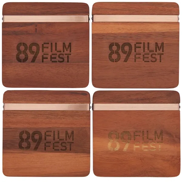 Graze Wood and Metal Coaster Set - Graze Wood and Metal Coaster Set - Image 2 of 7