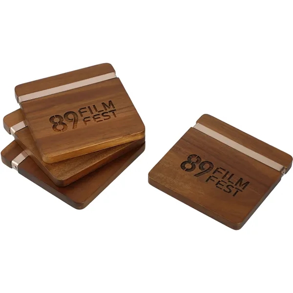 Graze Wood and Metal Coaster Set - Graze Wood and Metal Coaster Set - Image 6 of 7