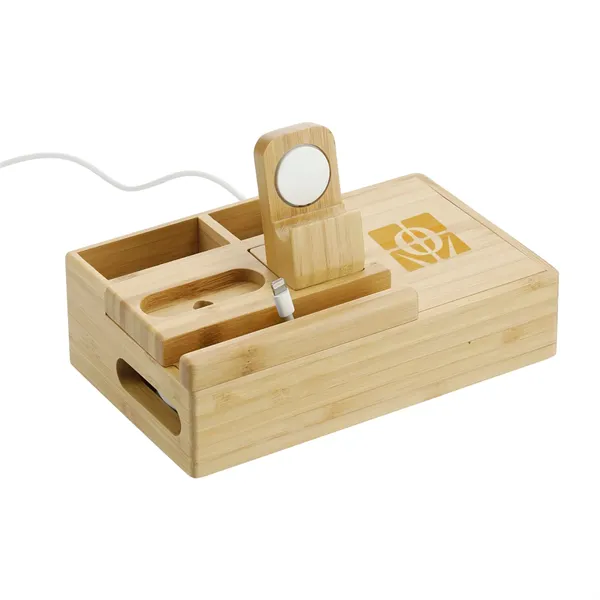 Bamboo Fast Wirelsss Charging Dock Station - Bamboo Fast Wirelsss Charging Dock Station - Image 5 of 13