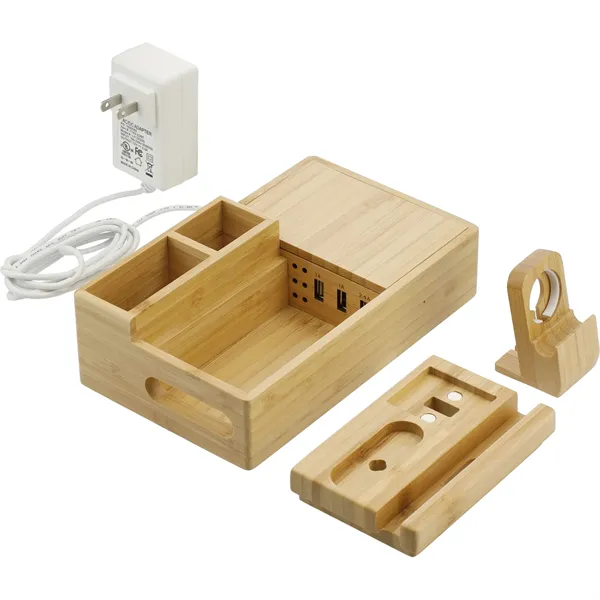 Bamboo Fast Wirelsss Charging Dock Station - Bamboo Fast Wirelsss Charging Dock Station - Image 2 of 13