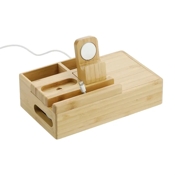 Bamboo Fast Wirelsss Charging Dock Station - Bamboo Fast Wirelsss Charging Dock Station - Image 10 of 13