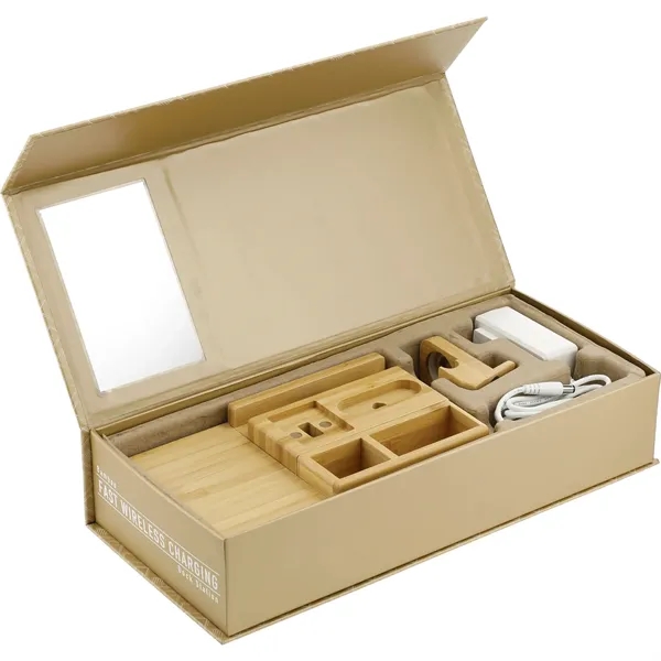 Bamboo Fast Wirelsss Charging Dock Station - Bamboo Fast Wirelsss Charging Dock Station - Image 8 of 13