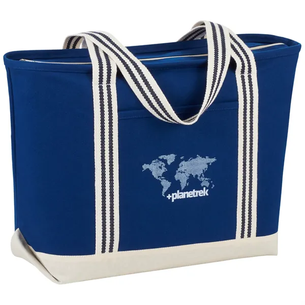 Atlantic Stripe 20oz Cotton Zippered Tote - Atlantic Stripe 20oz Cotton Zippered Tote - Image 3 of 5
