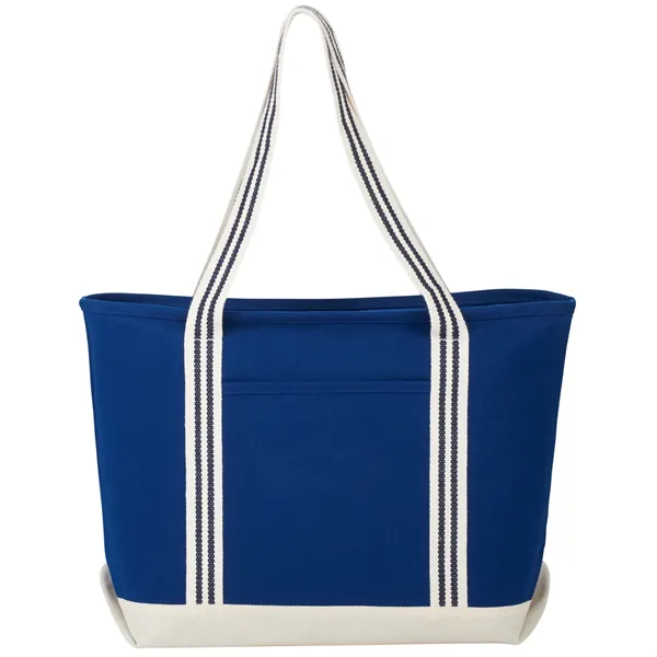 Atlantic Stripe 20oz Cotton Zippered Tote - Atlantic Stripe 20oz Cotton Zippered Tote - Image 1 of 5