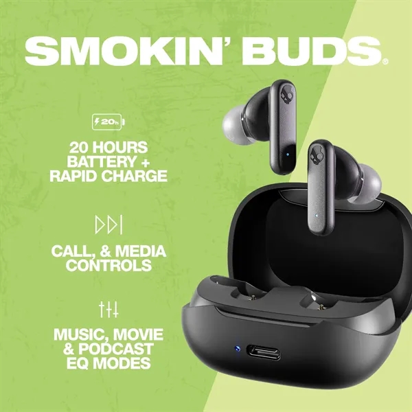 Skullcandy Smokin' Buds True Wireless Earbuds - Skullcandy Smokin' Buds True Wireless Earbuds - Image 11 of 22