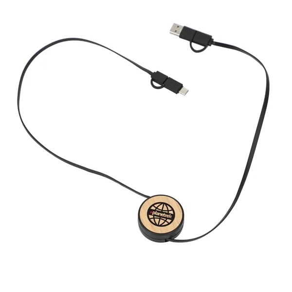 FSC® 100% Bamboo Retractable 5-in-1 Charging Cable - FSC® 100% Bamboo Retractable 5-in-1 Charging Cable - Image 4 of 5