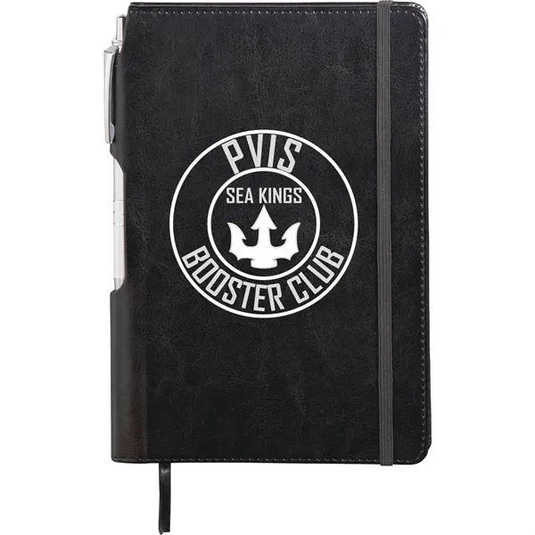 Custom FSC® Mix 6" x 8.5" Viola Bound Notebook with Pen