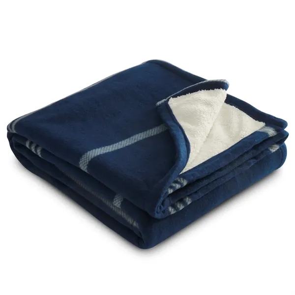 Plaid Fleece Sherpa Blanket - Plaid Fleece Sherpa Blanket - Image 5 of 16