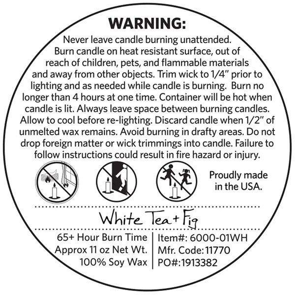 White Tea and Fig 11 oz Glass Jar Candle - White Tea and Fig 11 oz Glass Jar Candle - Image 3 of 5