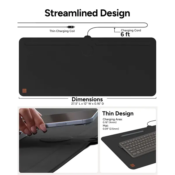 Zagg Desk Mat with Wireless Charging - Zagg Desk Mat with Wireless Charging - Image 14 of 18