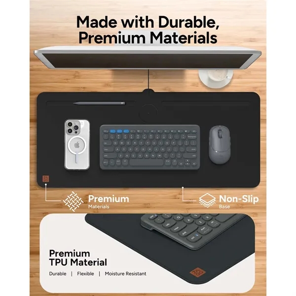 Zagg Desk Mat with Wireless Charging - Zagg Desk Mat with Wireless Charging - Image 9 of 18
