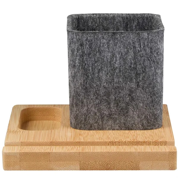 Recycled Felt & Bamboo Pen Holder - Recycled Felt & Bamboo Pen Holder - Image 3 of 10