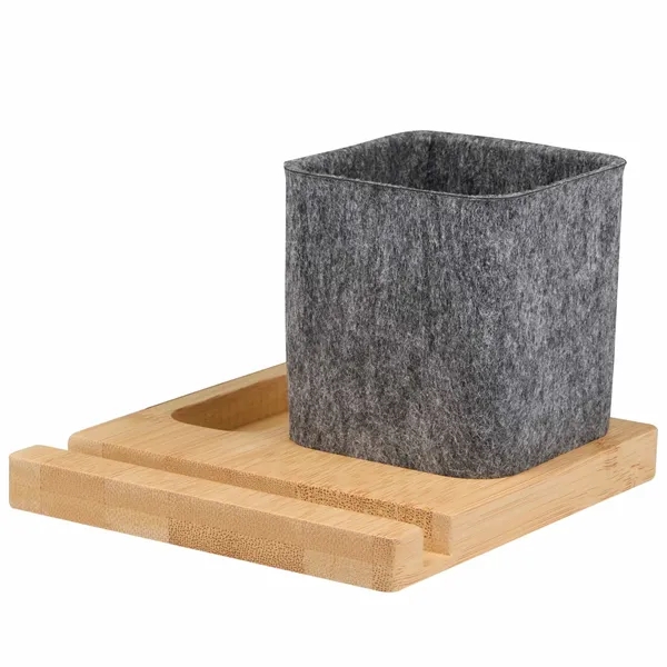Recycled Felt & Bamboo Pen Holder - Recycled Felt & Bamboo Pen Holder - Image 5 of 10