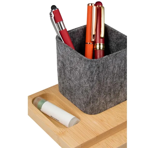 Recycled Felt & Bamboo Pen Holder - Recycled Felt & Bamboo Pen Holder - Image 6 of 10