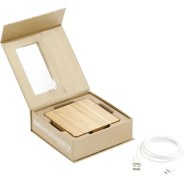 FSC® 100% Bamboo Wireless Charge Pad w/Dual Output - FSC® 100% Bamboo Wireless Charge Pad w/Dual Output - Image 9 of 11