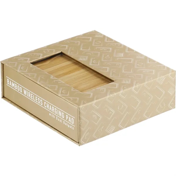 FSC® 100% Bamboo Wireless Charge Pad w/Dual Output - FSC® 100% Bamboo Wireless Charge Pad w/Dual Output - Image 11 of 11