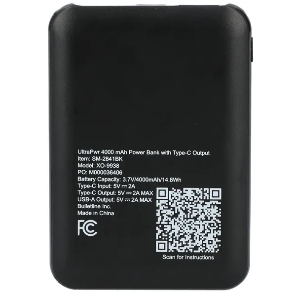 UltraPwr 4000 mAh Power Bank with Type-C Output - UltraPwr 4000 mAh Power Bank with Type-C Output - Image 3 of 7