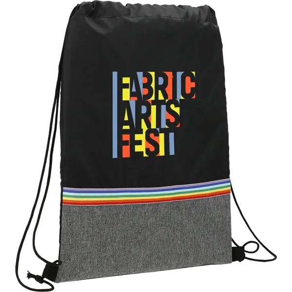 Rainbow RPET Drawstring Bag - Rainbow RPET Drawstring Bag - Image 3 of 4