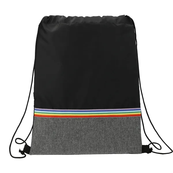 Rainbow RPET Drawstring Bag - Rainbow RPET Drawstring Bag - Image 1 of 4
