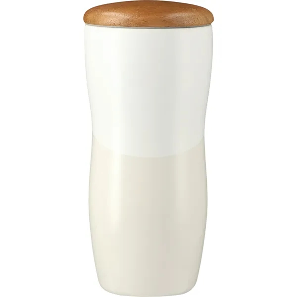 Reno Double Wall Ceramic Tumbler w/Wood Lid 10oz - Reno Double Wall Ceramic Tumbler w/Wood Lid 10oz - Image 8 of 9