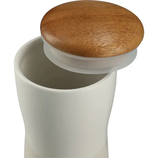 Reno Double Wall Ceramic Tumbler w/Wood Lid 10oz - Reno Double Wall Ceramic Tumbler w/Wood Lid 10oz - Image 9 of 9