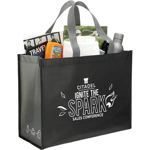 RPET Laminated Matte Shopper Tote - RPET Laminated Matte Shopper Tote - Image 2 of 17