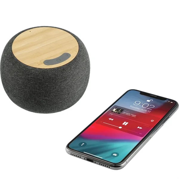 Garm Fabric & Bamboo Speaker with Wireless Chargin - Garm Fabric & Bamboo Speaker with Wireless Chargin - Image 6 of 8