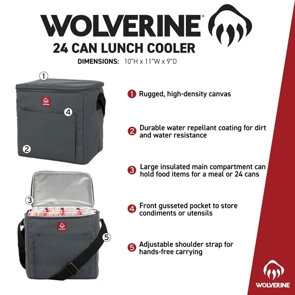 Wolverine 24 Can Lunch Cooler - Wolverine 24 Can Lunch Cooler - Image 6 of 12