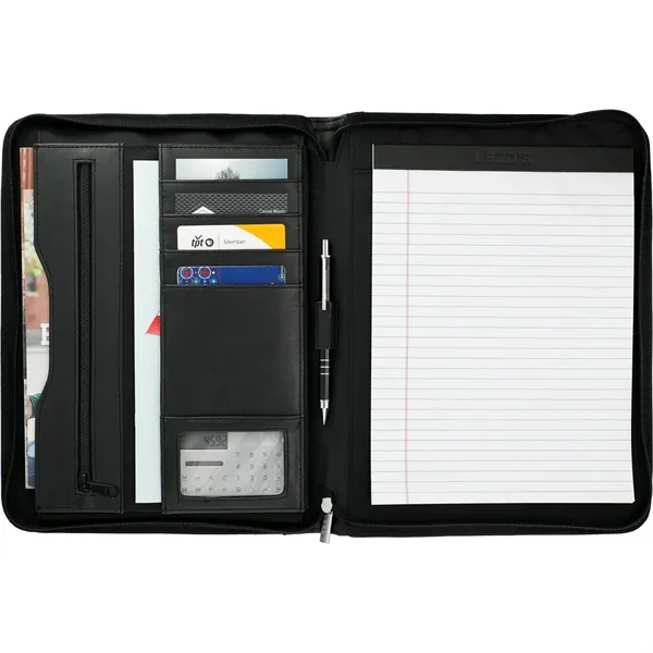 FSC® Mix Millennium Leather Zippered Padfolio - FSC® Mix Millennium Leather Zippered Padfolio - Image 2 of 2