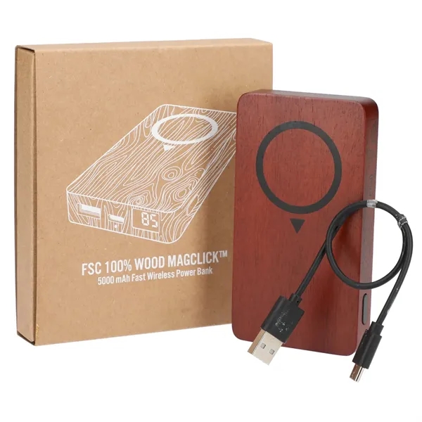 FSC® 100% Wood MagClick™ Fast Wireless Power Bank - FSC® 100% Wood MagClick™ Fast Wireless Power Bank - Image 0 of 10