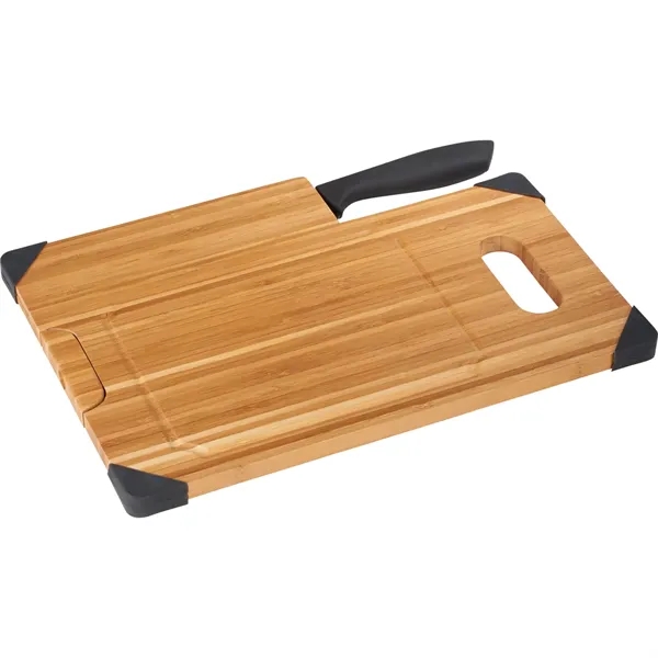 Bamboo Cutting Board with Knife - Bamboo Cutting Board with Knife - Image 4 of 4