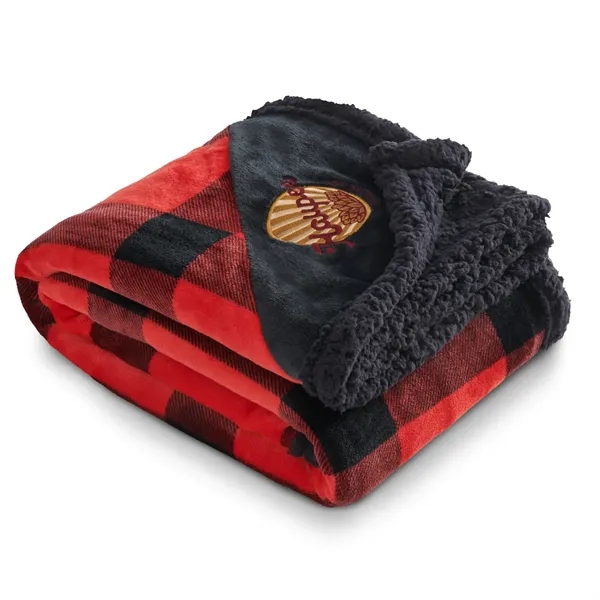 Custom Field & Co.® Buffalo Plaid Sherpa Blanket