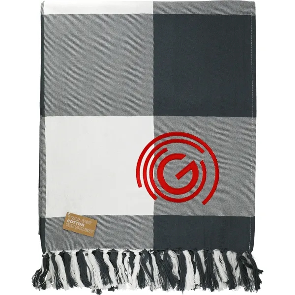 Custom Field & Co. 100% Organic Cotton Check Throw Blanke