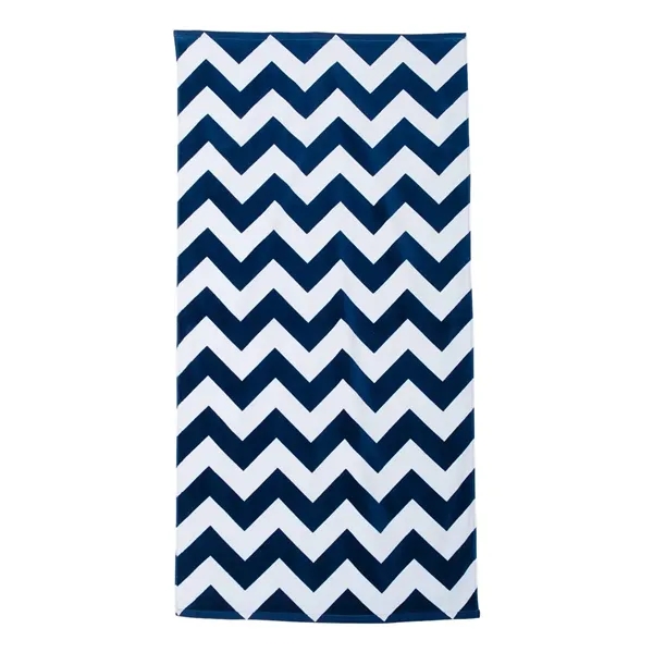 Custom Carmel Towel Company Chevron Velour Beach Towel