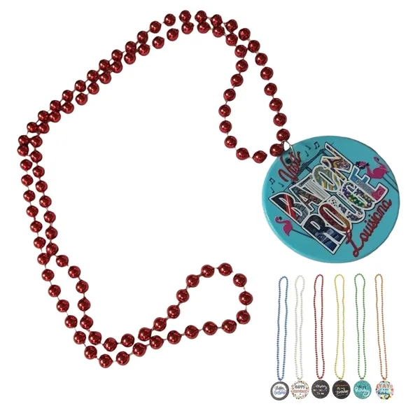 Plastic Party Pendant Medallion Beads Necklaces - Plastic Party Pendant Medallion Beads Necklaces - Image 0 of 8