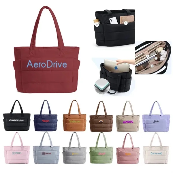 Multi-Compartment Laptop Padded Tote Bag For Work & Travel - Multi-Compartment Laptop Padded Tote Bag For Work & Travel - Image 0 of 20