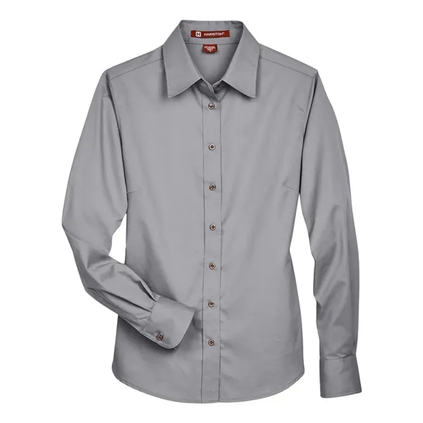 Harriton Women's Easy Blend™ Long Sleeve Twill Dress Shir... - Harriton Women's Easy Blend™ Long Sleeve Twill Dress Shir... - Image 3 of 26