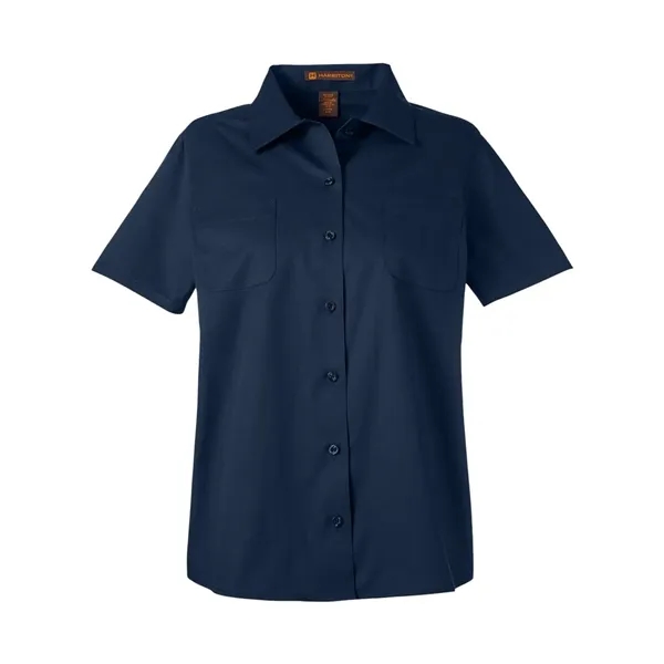Harriton Women's Advantage IL Short Sleeve Dress Shirt - Harriton Women's Advantage IL Short Sleeve Dress Shirt - Image 5 of 8