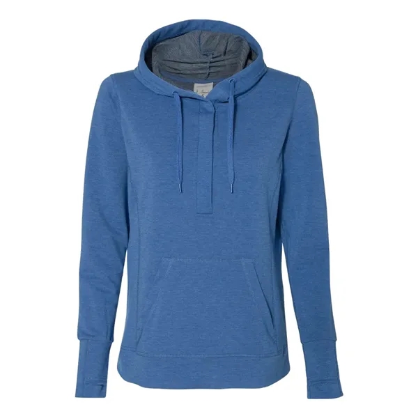 J. America Women's Omega Stretch Snap-Placket Hooded Swea...