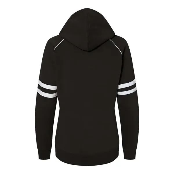 J. America Women's Varsity Fleece Piped Hooded Sweatshirt - J. America Women's Varsity Fleece Piped Hooded Sweatshirt - Image 2 of 10