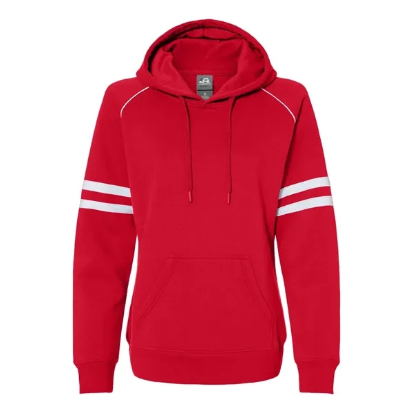 J. America Women's Varsity Fleece Piped Hooded Sweatshirt - J. America Women's Varsity Fleece Piped Hooded Sweatshirt - Image 7 of 10