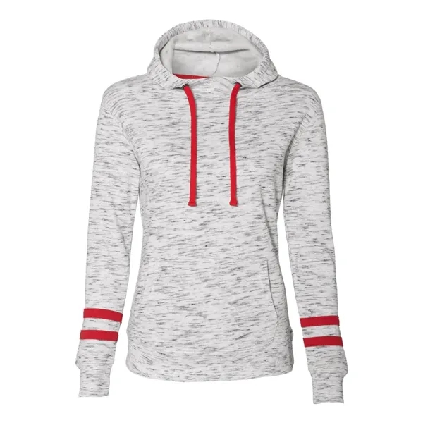 J. America Women's Melange Fleece Striped-Sleeve Hooded S... - J. America Women's Melange Fleece Striped-Sleeve Hooded S... - Image 5 of 8