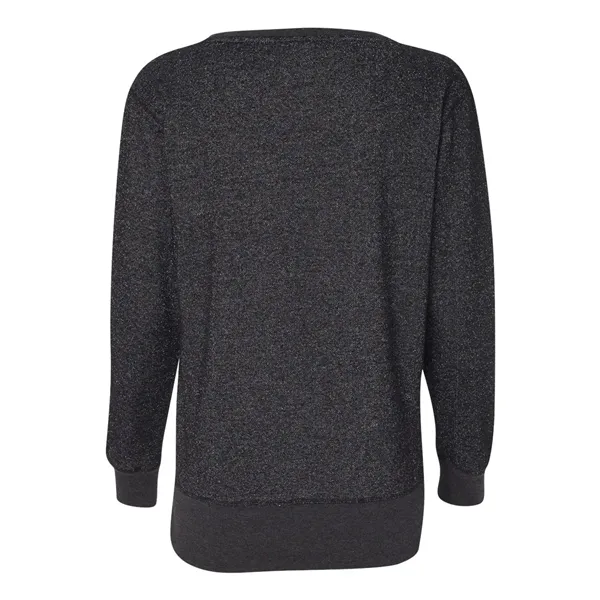 J. America Women's Glitter French Terry Wide Neck Sweatshirt - J. America Women's Glitter French Terry Wide Neck Sweatshirt - Image 3 of 3