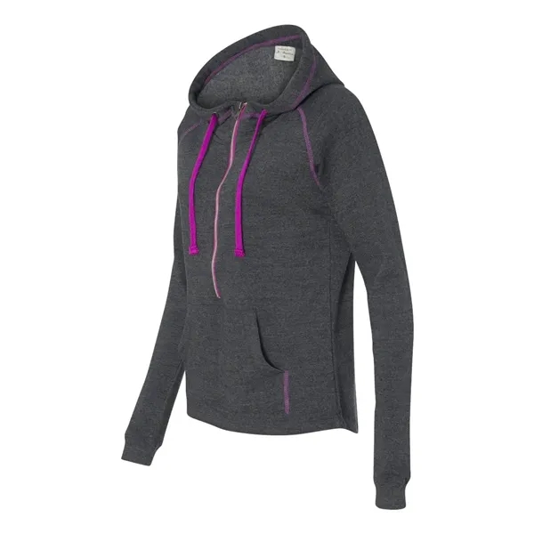 J. America Women's Triblend Half-Zip Hooded Sweatshirt - J. America Women's Triblend Half-Zip Hooded Sweatshirt - Image 2 of 6