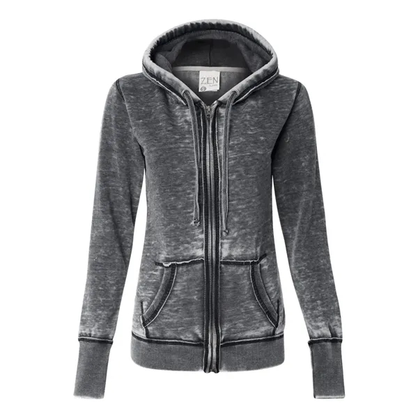 J. America Women's Zen Fleece Full-Zip Hooded Sweatshirt - J. America Women's Zen Fleece Full-Zip Hooded Sweatshirt - Image 3 of 15