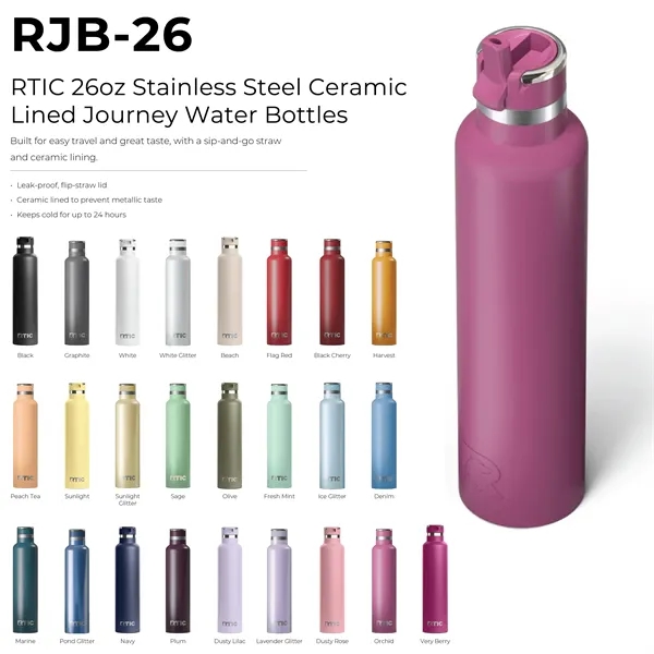 RTIC 26oz Stainless Steel Ceramic-Lined Journey Water Bottle - RTIC 26oz Stainless Steel Ceramic-Lined Journey Water Bottle - Image 1 of 76