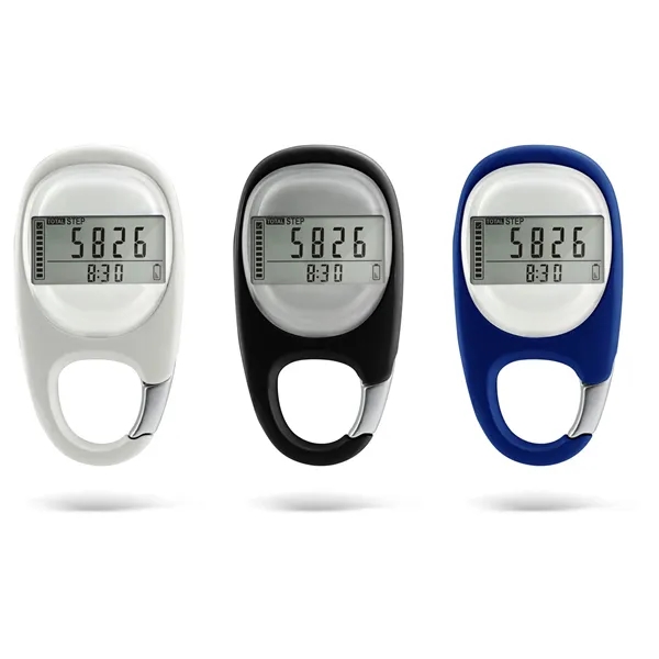 3D Pedometer with Carabiner Clip - 3D Pedometer with Carabiner Clip - Image 0 of 5