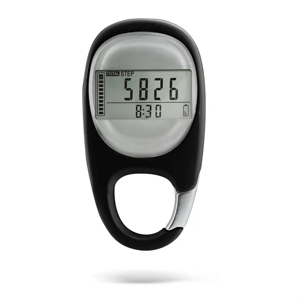 3D Pedometer with Carabiner Clip - 3D Pedometer with Carabiner Clip - Image 1 of 5