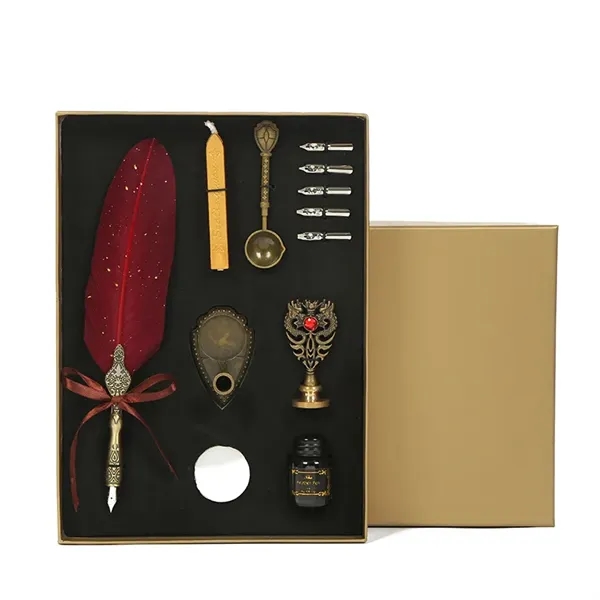 Vintage Feather Quill Pen Set - Vintage Feather Quill Pen Set - Image 2 of 4