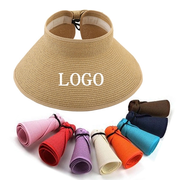Foldable Roll Up Beach Straw Hat - Foldable Roll Up Beach Straw Hat - Image 0 of 3